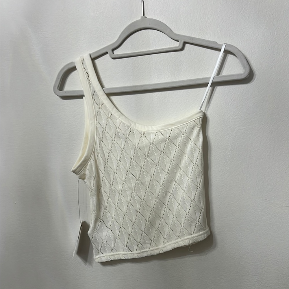 Billabong only you top Faded to white Lace crochet Women's Top one shoulder - Picture 5 of 8